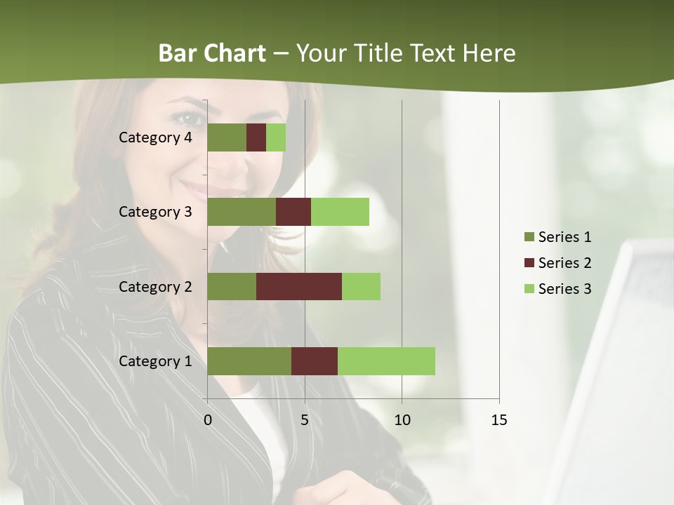 A Woman Sitting At A Desk With A Laptop PowerPoint Template