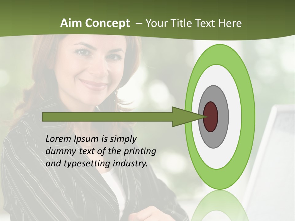 A Woman Sitting At A Desk With A Laptop PowerPoint Template