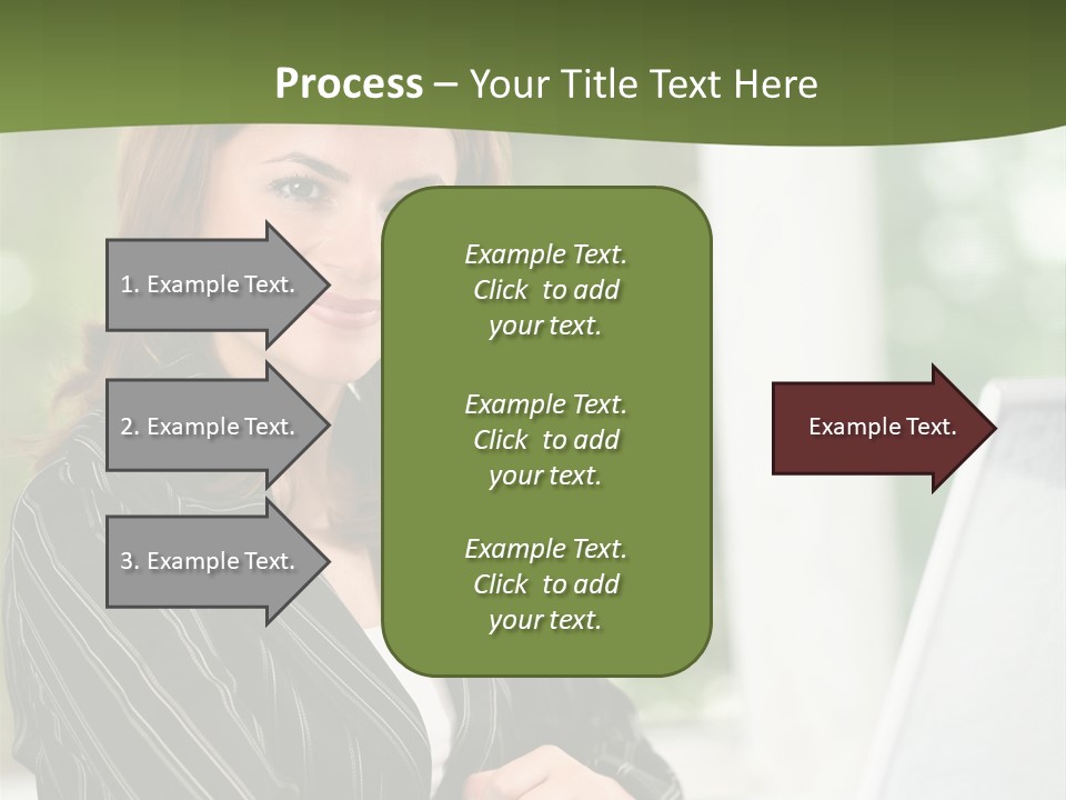 A Woman Sitting At A Desk With A Laptop PowerPoint Template