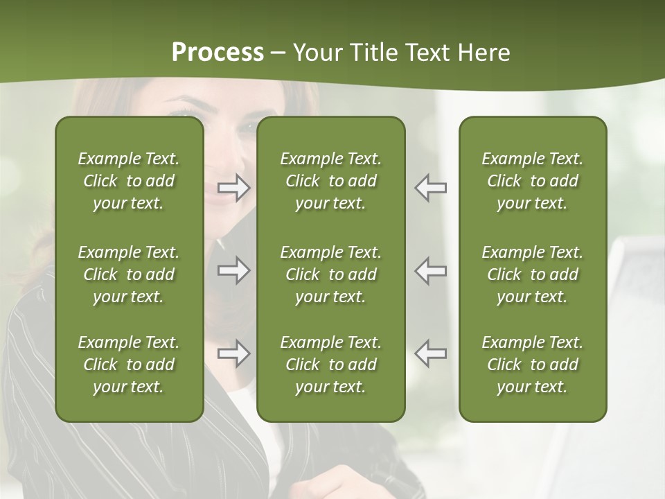 A Woman Sitting At A Desk With A Laptop PowerPoint Template