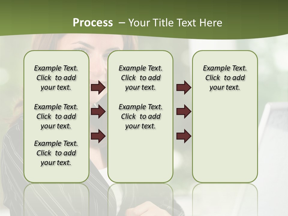 A Woman Sitting At A Desk With A Laptop PowerPoint Template