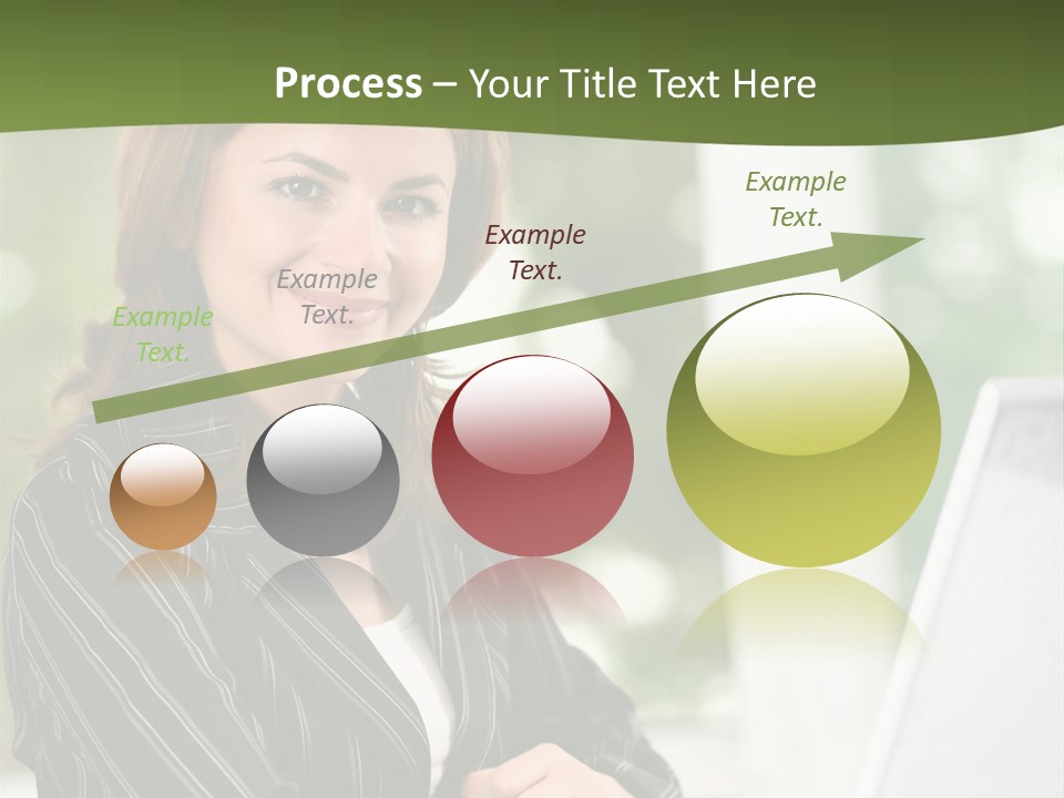 A Woman Sitting At A Desk With A Laptop PowerPoint Template