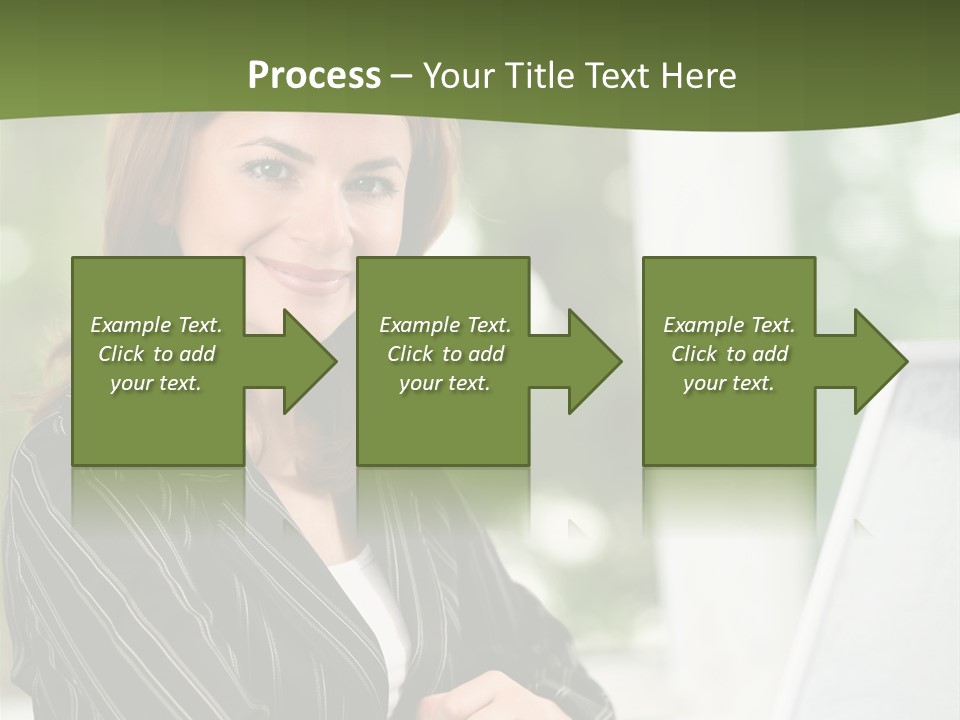 A Woman Sitting At A Desk With A Laptop PowerPoint Template