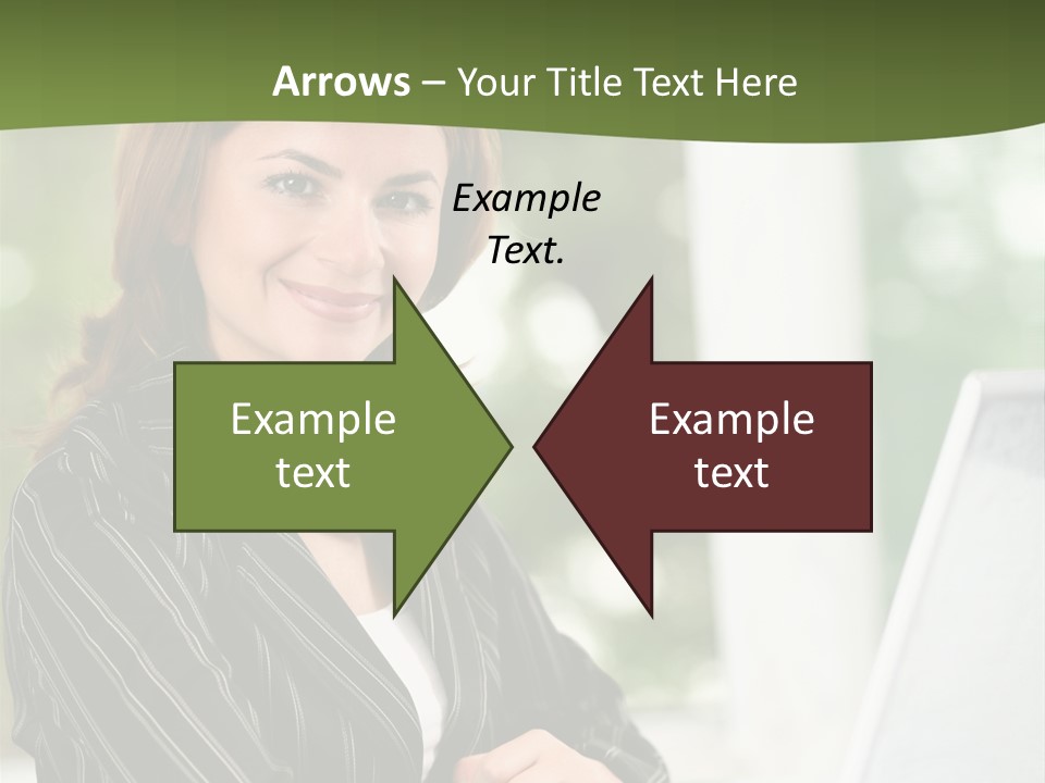 A Woman Sitting At A Desk With A Laptop PowerPoint Template