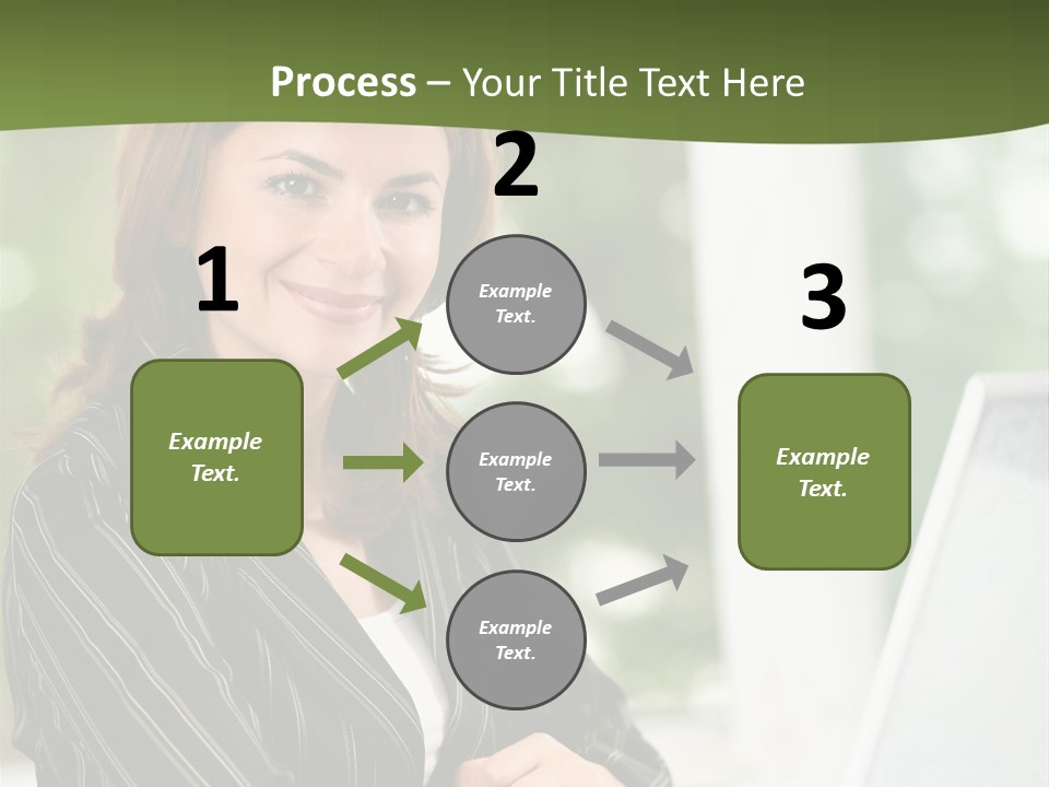 A Woman Sitting At A Desk With A Laptop PowerPoint Template
