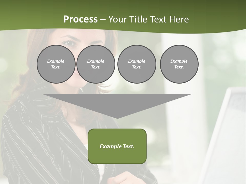 A Woman Sitting At A Desk With A Laptop PowerPoint Template