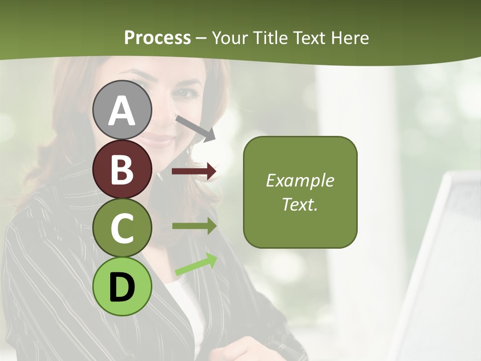 A Woman Sitting At A Desk With A Laptop PowerPoint Template