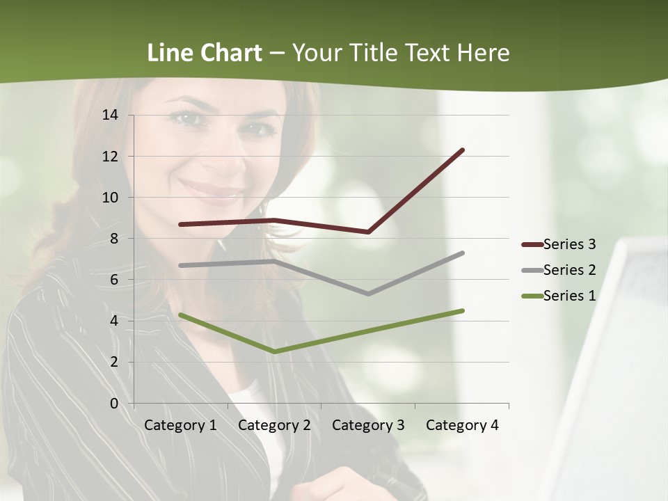 A Woman Sitting At A Desk With A Laptop PowerPoint Template