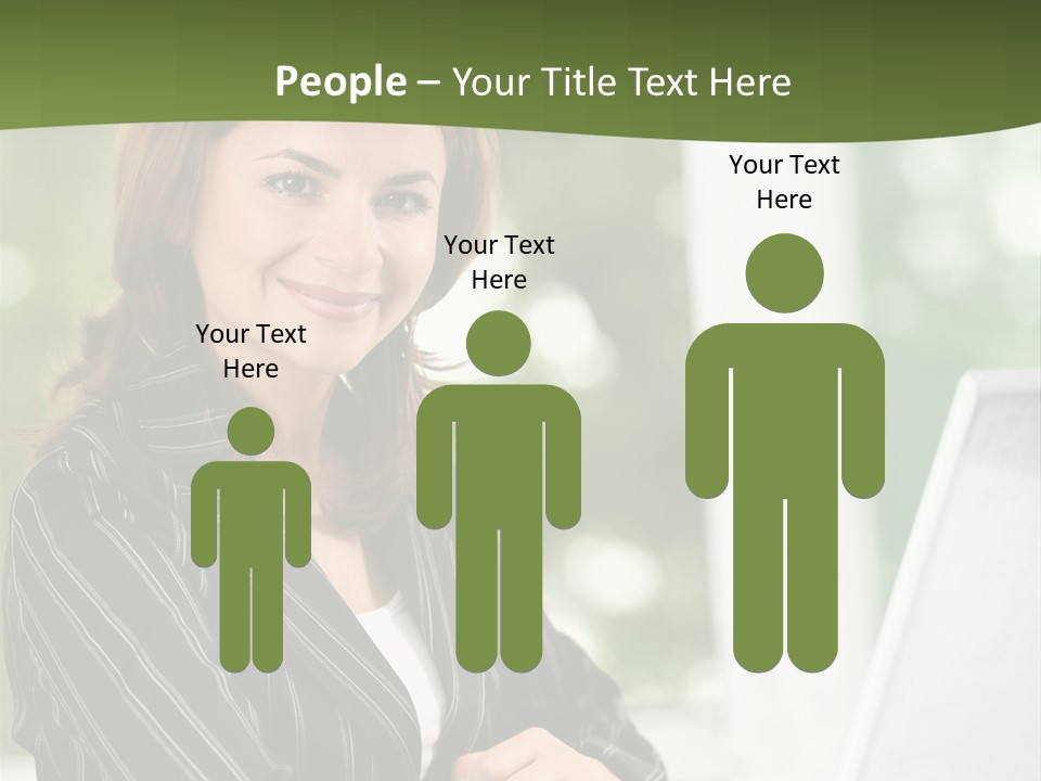 A Woman Sitting At A Desk With A Laptop PowerPoint Template