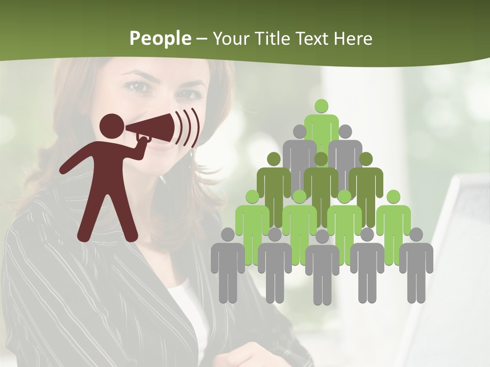 A Woman Sitting At A Desk With A Laptop PowerPoint Template