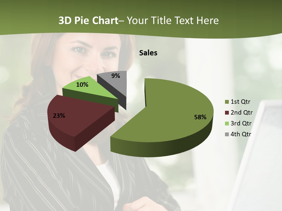 A Woman Sitting At A Desk With A Laptop PowerPoint Template