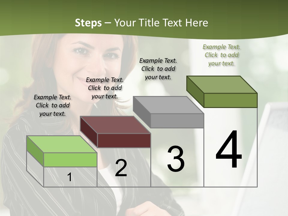 A Woman Sitting At A Desk With A Laptop PowerPoint Template