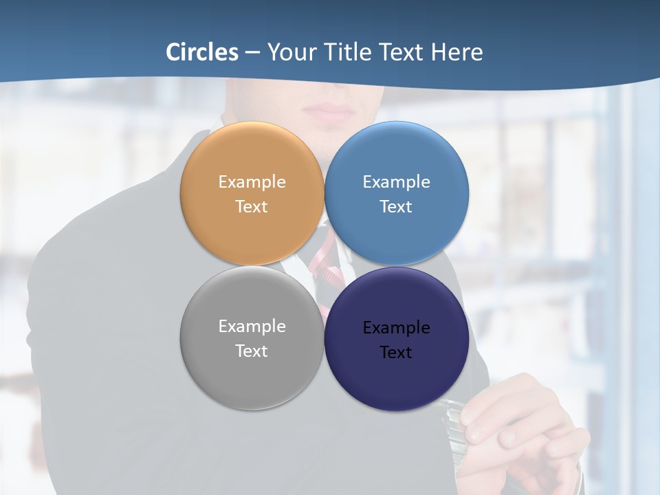 A Man In A Suit And Tie Standing In Front Of A Building PowerPoint Template