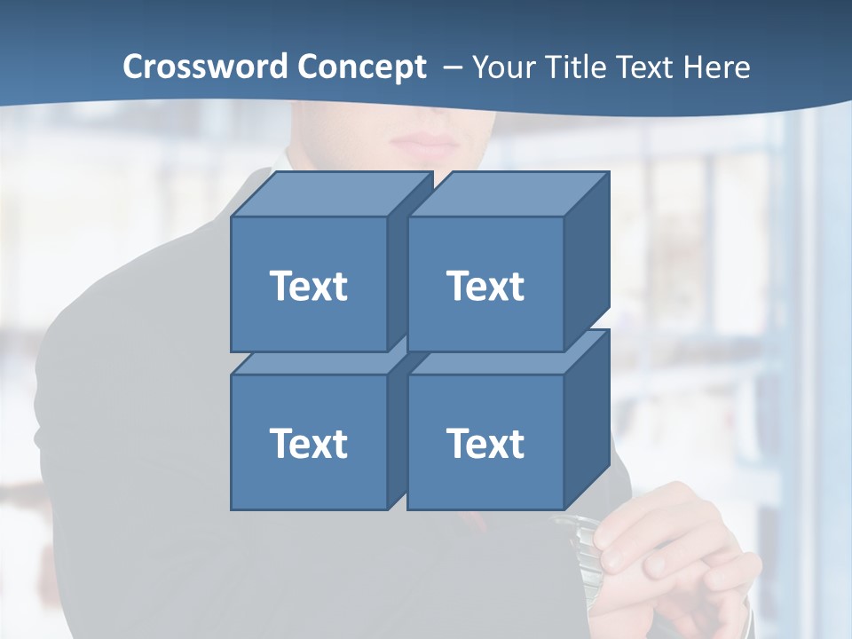 A Man In A Suit And Tie Standing In Front Of A Building PowerPoint Template