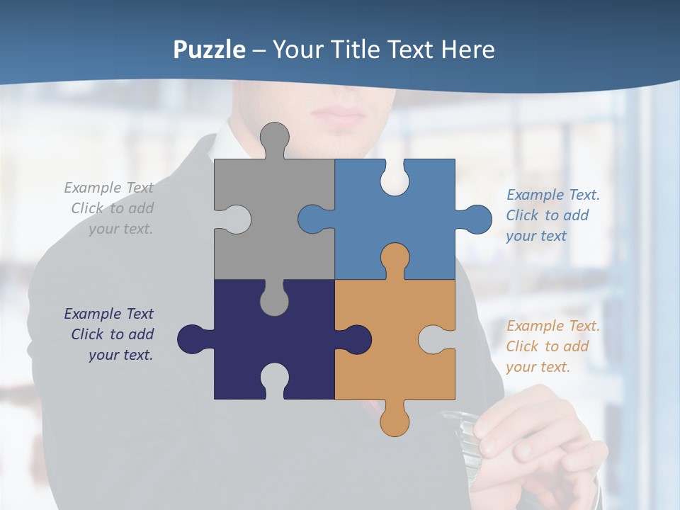 A Man In A Suit And Tie Standing In Front Of A Building PowerPoint Template