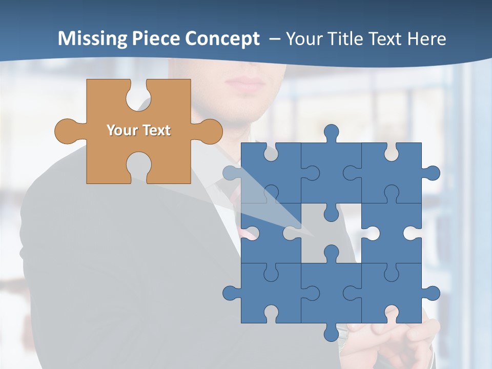 A Man In A Suit And Tie Standing In Front Of A Building PowerPoint Template