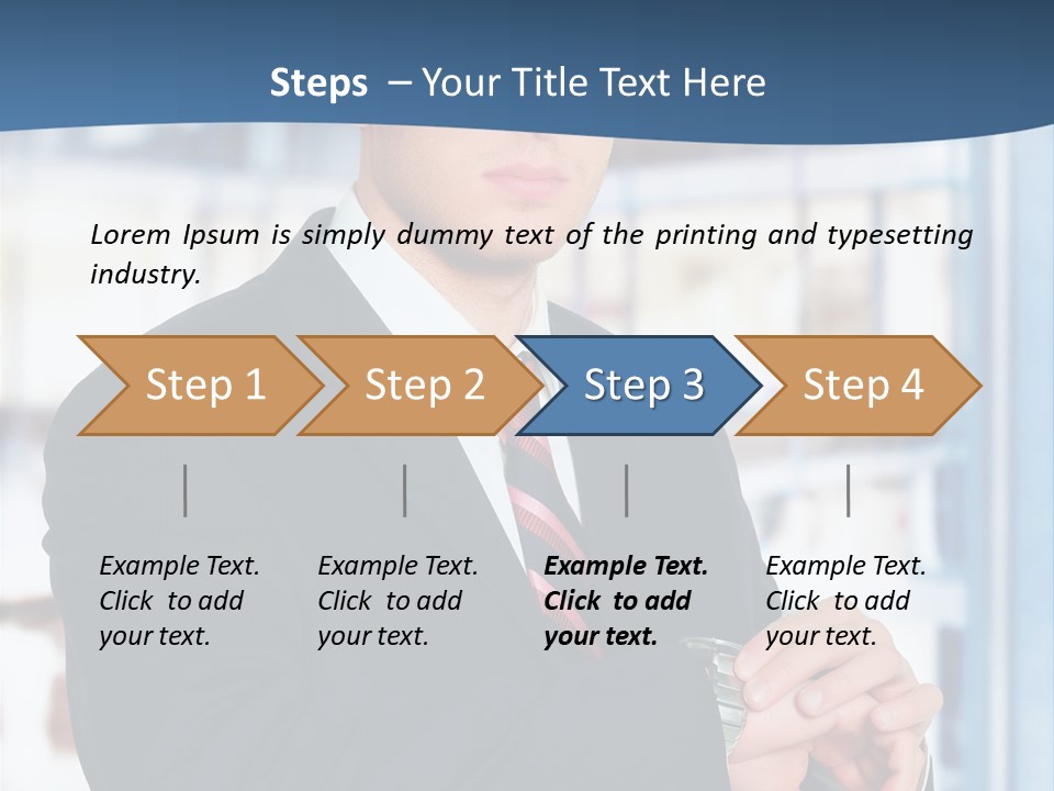 A Man In A Suit And Tie Standing In Front Of A Building PowerPoint Template