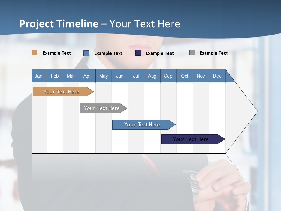 A Man In A Suit And Tie Standing In Front Of A Building PowerPoint Template