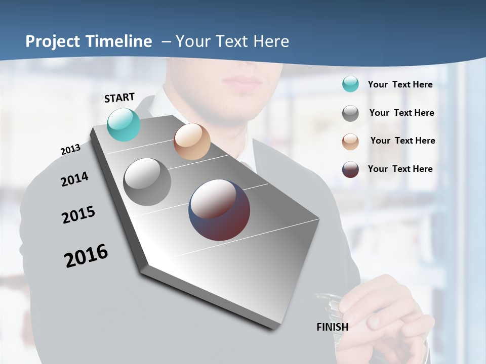 A Man In A Suit And Tie Standing In Front Of A Building PowerPoint Template