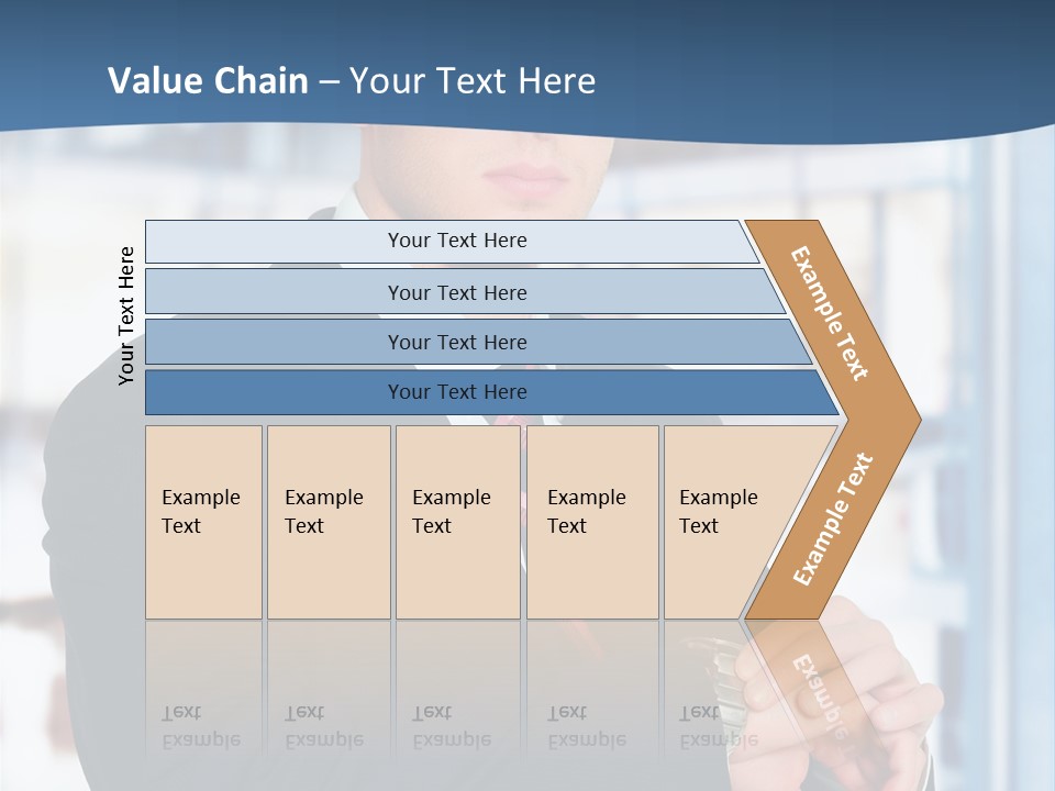 A Man In A Suit And Tie Standing In Front Of A Building PowerPoint Template