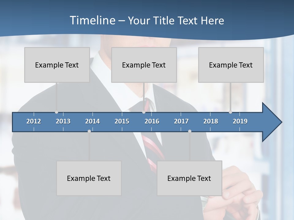 A Man In A Suit And Tie Standing In Front Of A Building PowerPoint Template