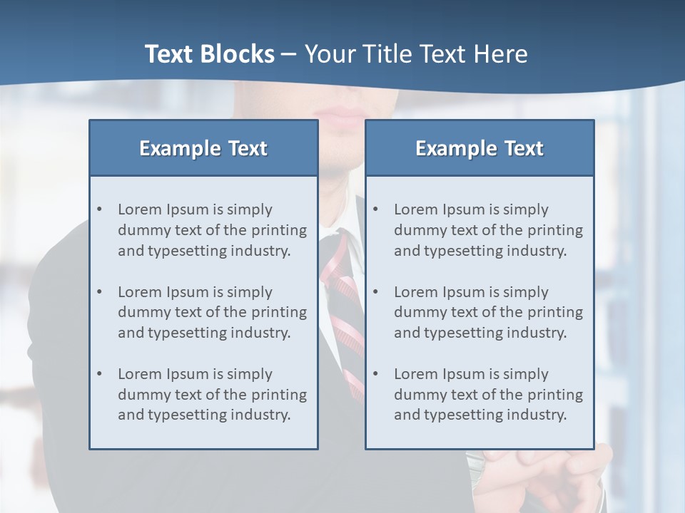 A Man In A Suit And Tie Standing In Front Of A Building PowerPoint Template