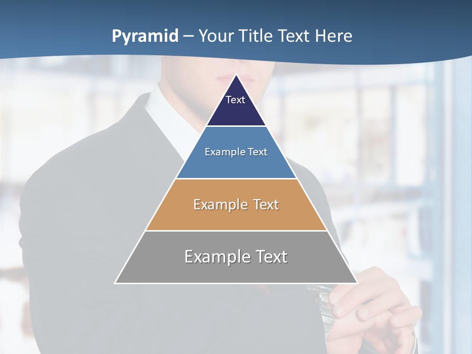 A Man In A Suit And Tie Standing In Front Of A Building PowerPoint Template