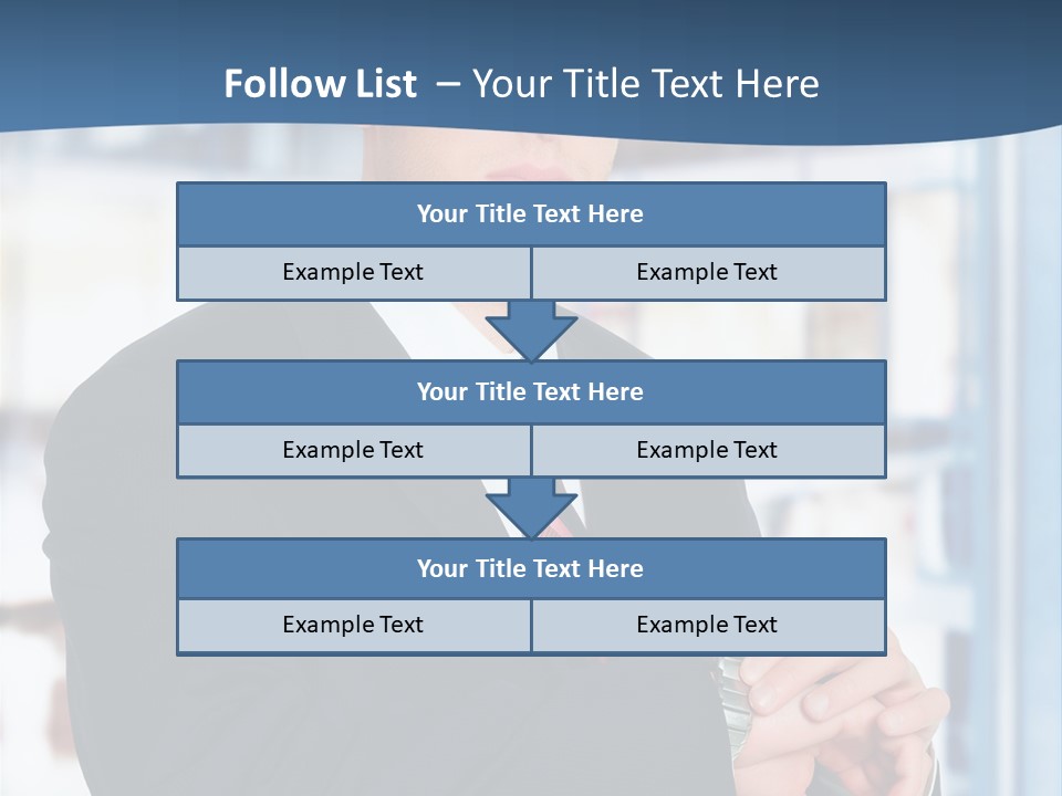 A Man In A Suit And Tie Standing In Front Of A Building PowerPoint Template