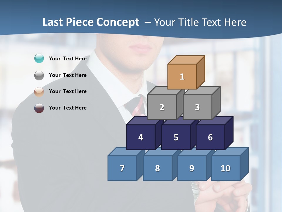 A Man In A Suit And Tie Standing In Front Of A Building PowerPoint Template