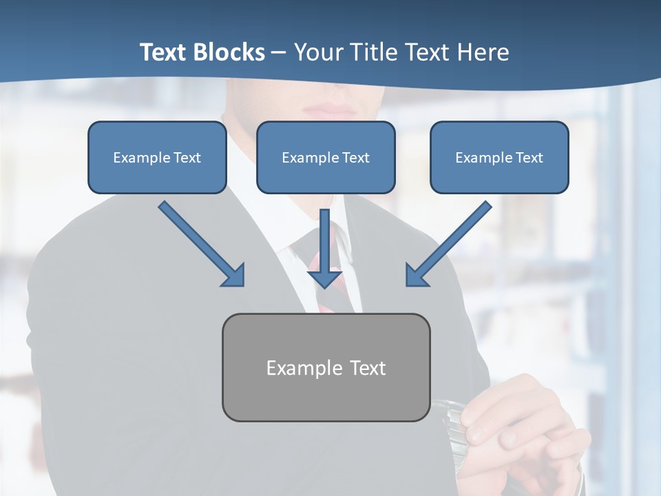 A Man In A Suit And Tie Standing In Front Of A Building PowerPoint Template
