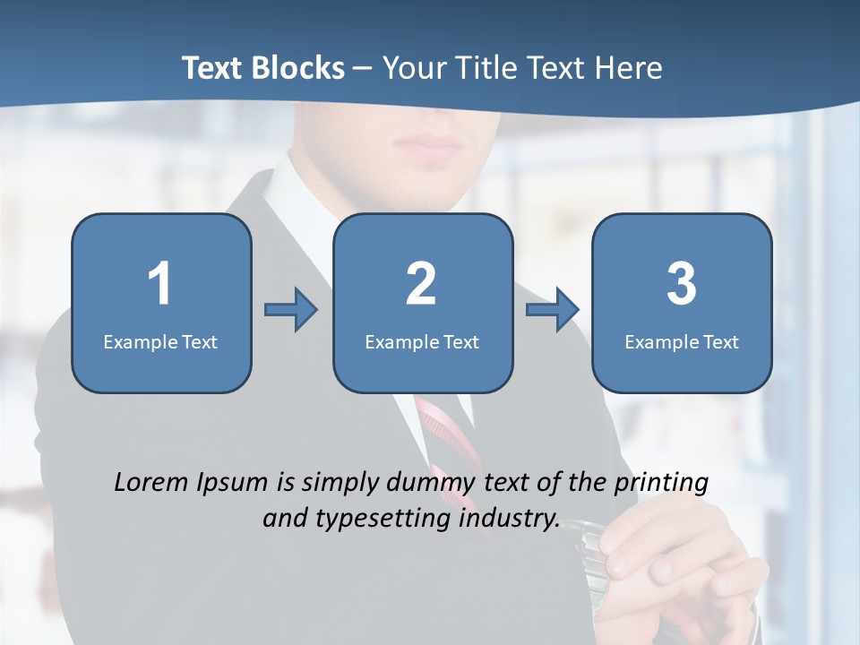 A Man In A Suit And Tie Standing In Front Of A Building PowerPoint Template