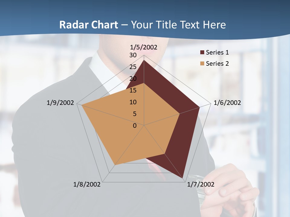 A Man In A Suit And Tie Standing In Front Of A Building PowerPoint Template