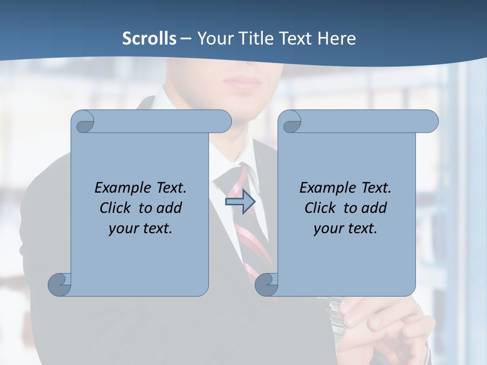 A Man In A Suit And Tie Standing In Front Of A Building PowerPoint Template