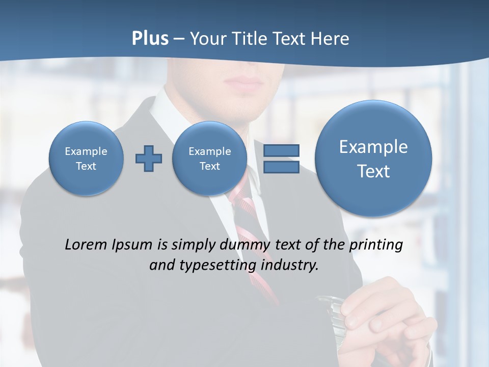 A Man In A Suit And Tie Standing In Front Of A Building PowerPoint Template