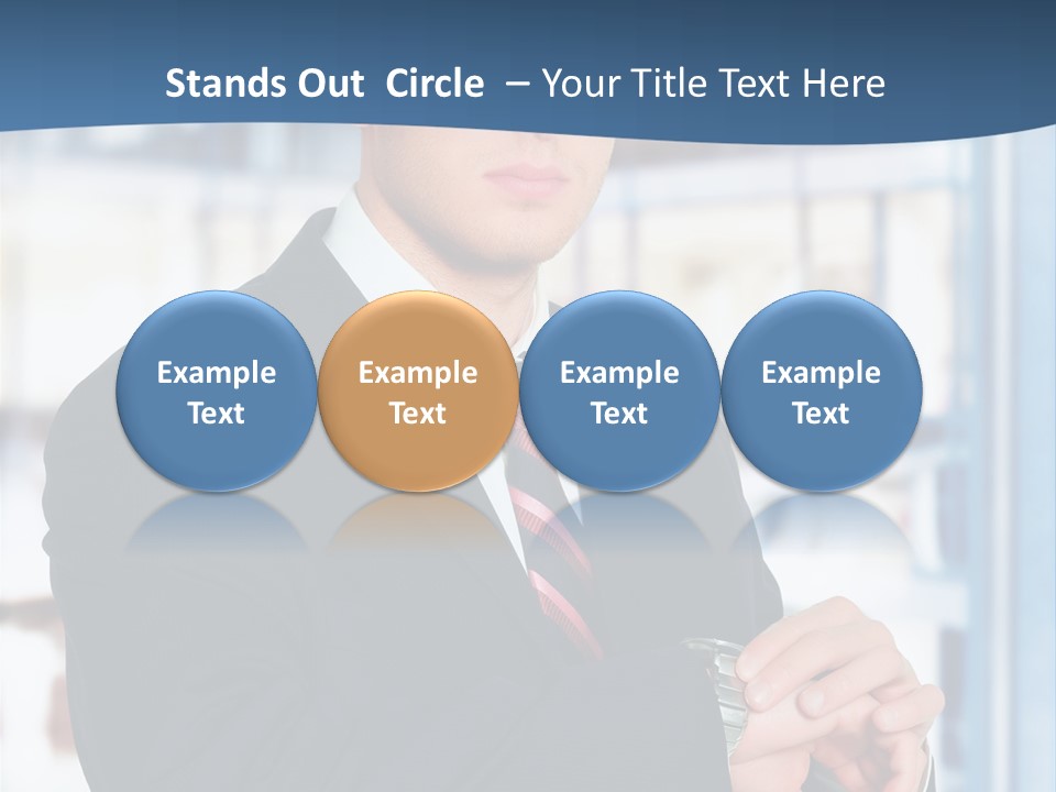 A Man In A Suit And Tie Standing In Front Of A Building PowerPoint Template