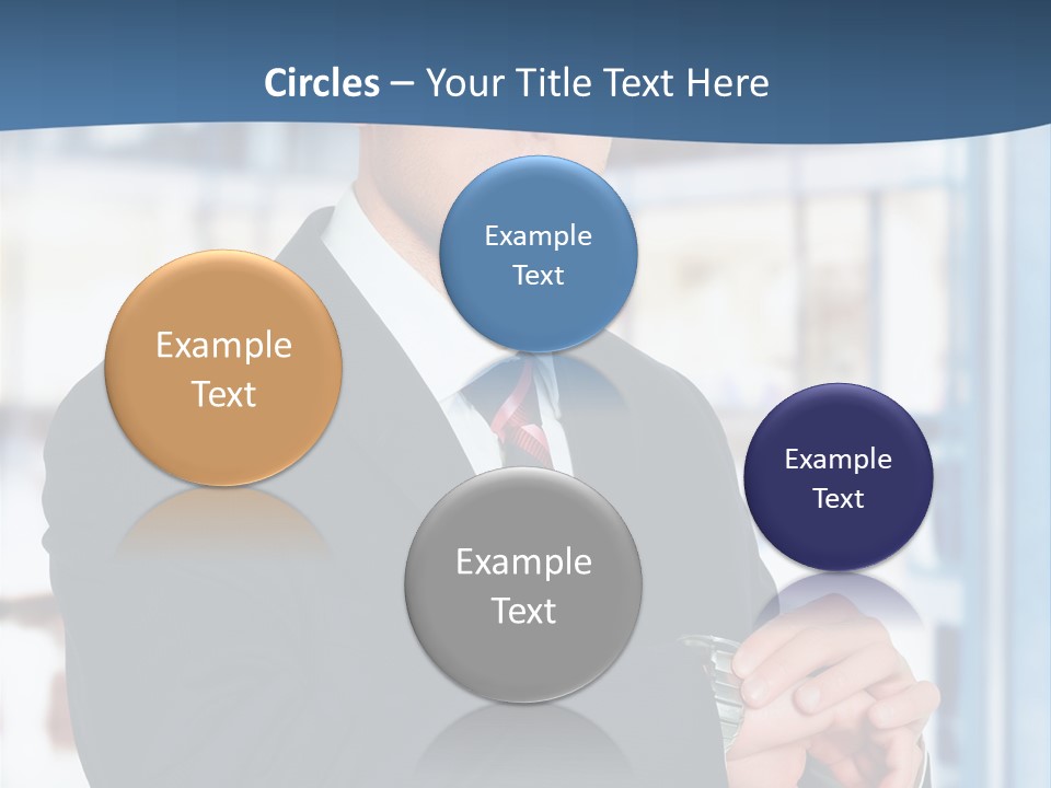 A Man In A Suit And Tie Standing In Front Of A Building PowerPoint Template