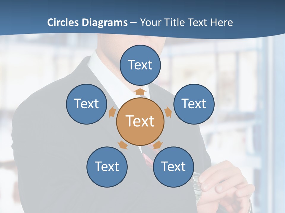 A Man In A Suit And Tie Standing In Front Of A Building PowerPoint Template