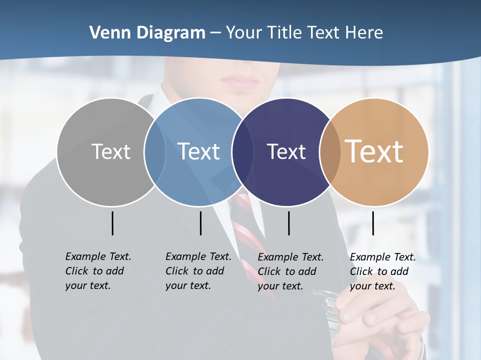 A Man In A Suit And Tie Standing In Front Of A Building PowerPoint Template