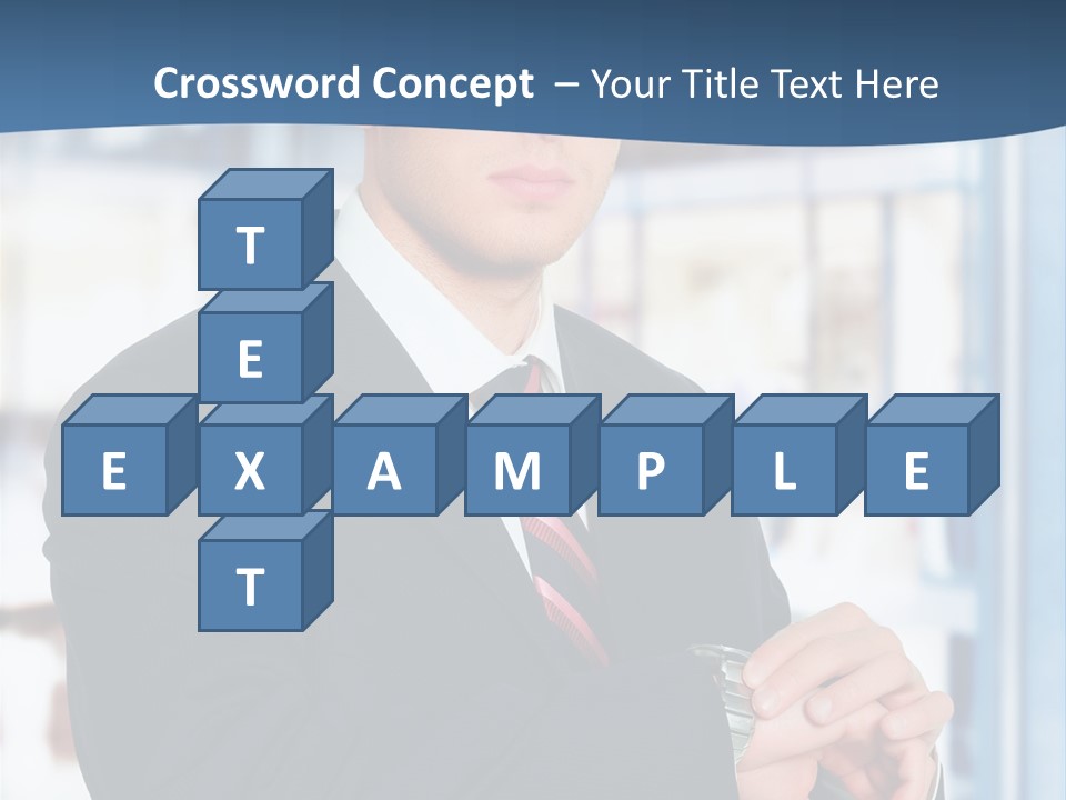 A Man In A Suit And Tie Standing In Front Of A Building PowerPoint Template