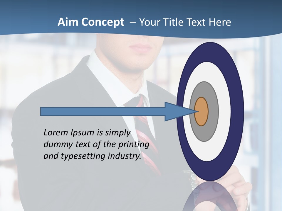 A Man In A Suit And Tie Standing In Front Of A Building PowerPoint Template