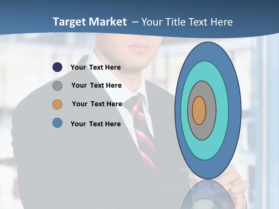 A Man In A Suit And Tie Standing In Front Of A Building PowerPoint Template