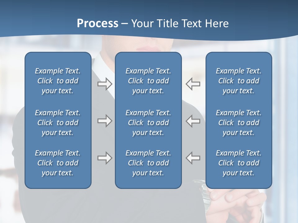 A Man In A Suit And Tie Standing In Front Of A Building PowerPoint Template