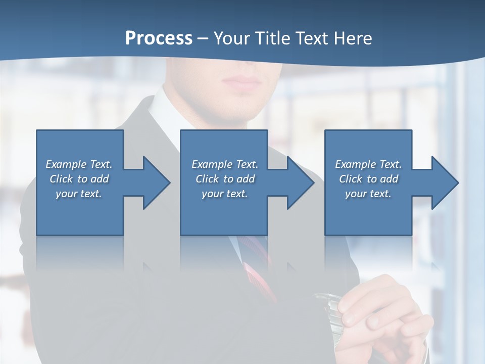 A Man In A Suit And Tie Standing In Front Of A Building PowerPoint Template