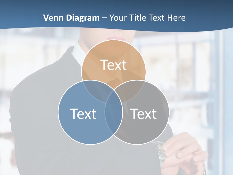 A Man In A Suit And Tie Standing In Front Of A Building PowerPoint Template