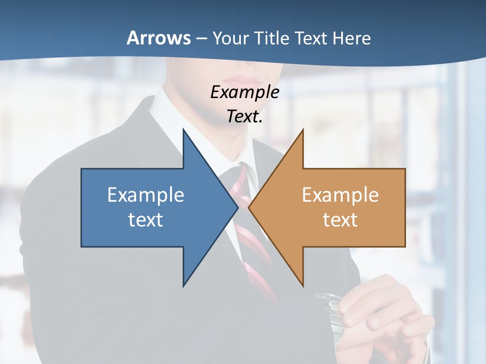 A Man In A Suit And Tie Standing In Front Of A Building PowerPoint Template