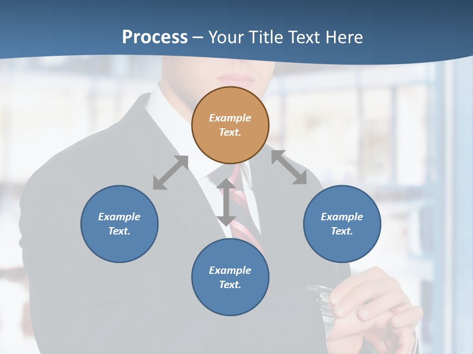 A Man In A Suit And Tie Standing In Front Of A Building PowerPoint Template