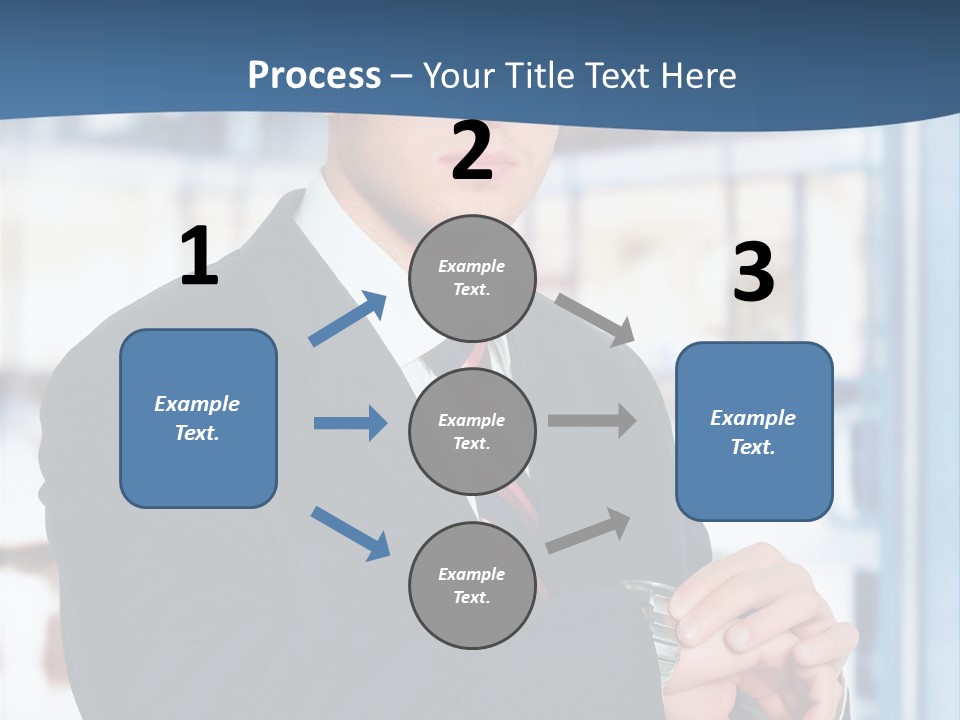 A Man In A Suit And Tie Standing In Front Of A Building PowerPoint Template