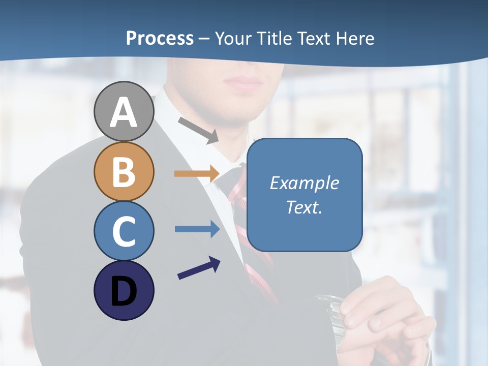 A Man In A Suit And Tie Standing In Front Of A Building PowerPoint Template