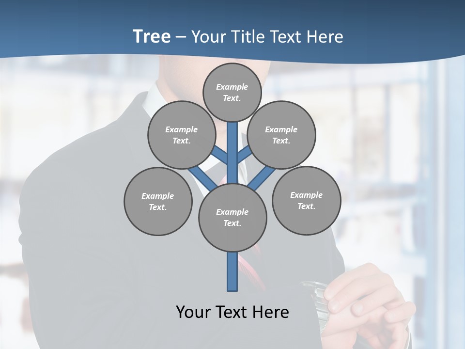 A Man In A Suit And Tie Standing In Front Of A Building PowerPoint Template