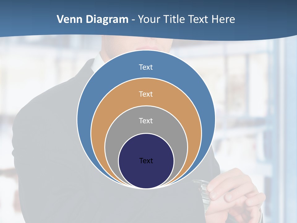 A Man In A Suit And Tie Standing In Front Of A Building PowerPoint Template